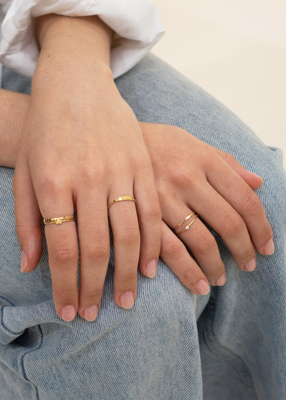 Gold Hammered Ring