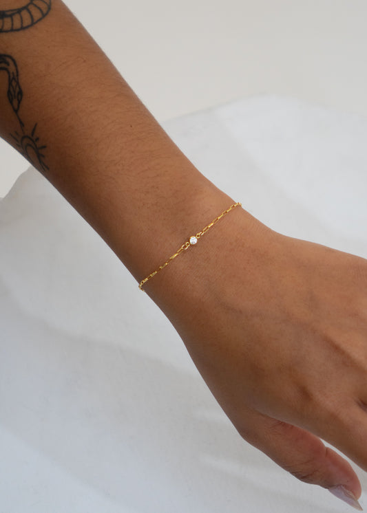 Mini Paperclip with CZ Bracelet