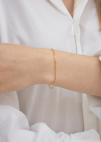 Gold Paperclip Bracelet