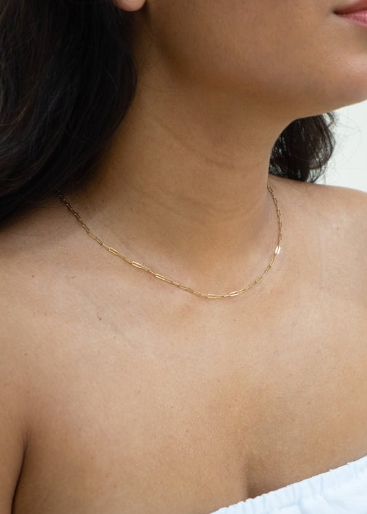 Gold Paperclip Necklace