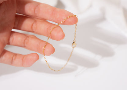 Gold Mini Paperclip Bracelet