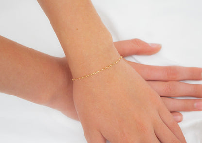 Gold Mini Paperclip Bracelet